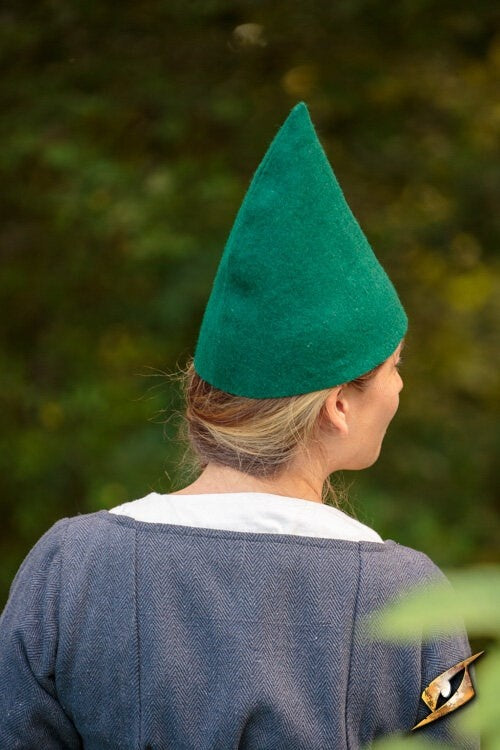Bonnet de lutin vert, mélange de laine