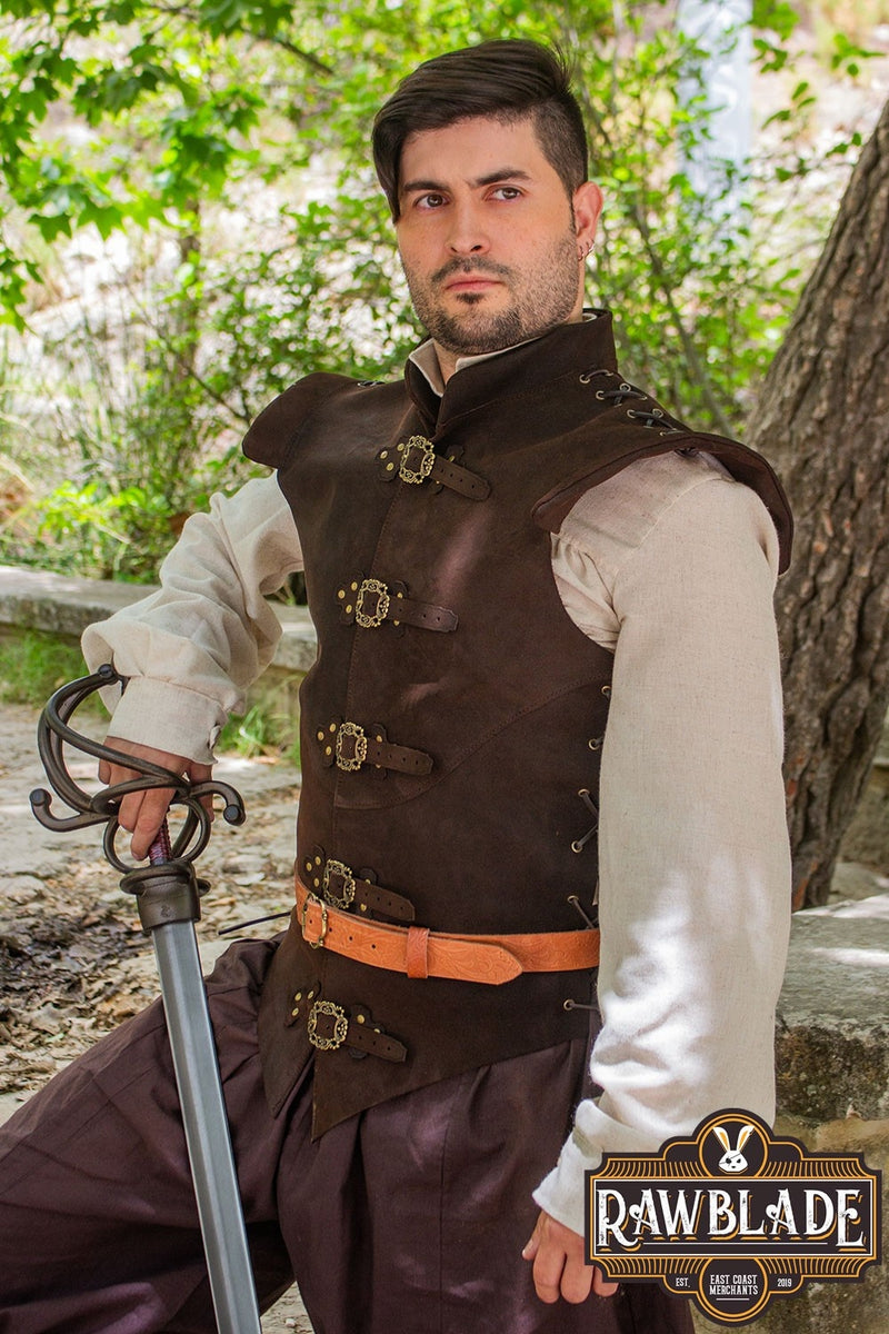 Chaleco de cuero Diego – marrón