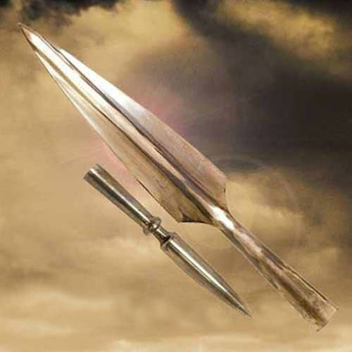 Grecki zestaw dory: grot włóczni i trzewik, półostry