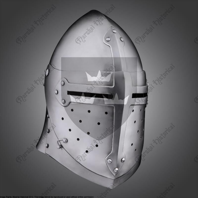 Large 'bascinet' with visor, 2 mm (battle-ready)