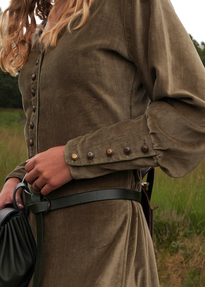 Velvet cotehardie Christina, green