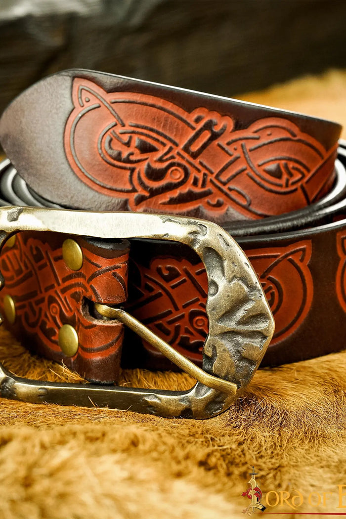 Ceinture Viking avec dragons, 130 cm, brun