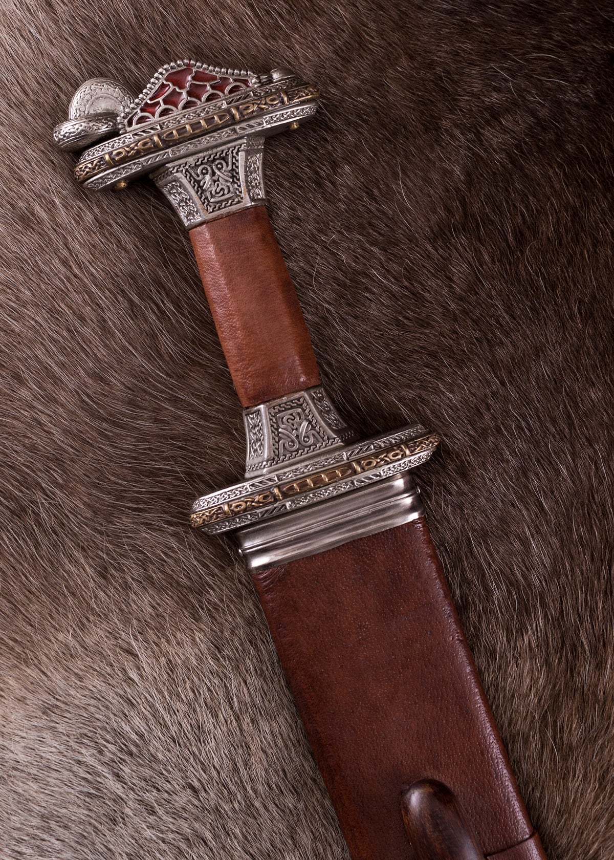 Vendel sword Uppsala 7th-8th century, tin-plated hilt, damast, semi-sharp