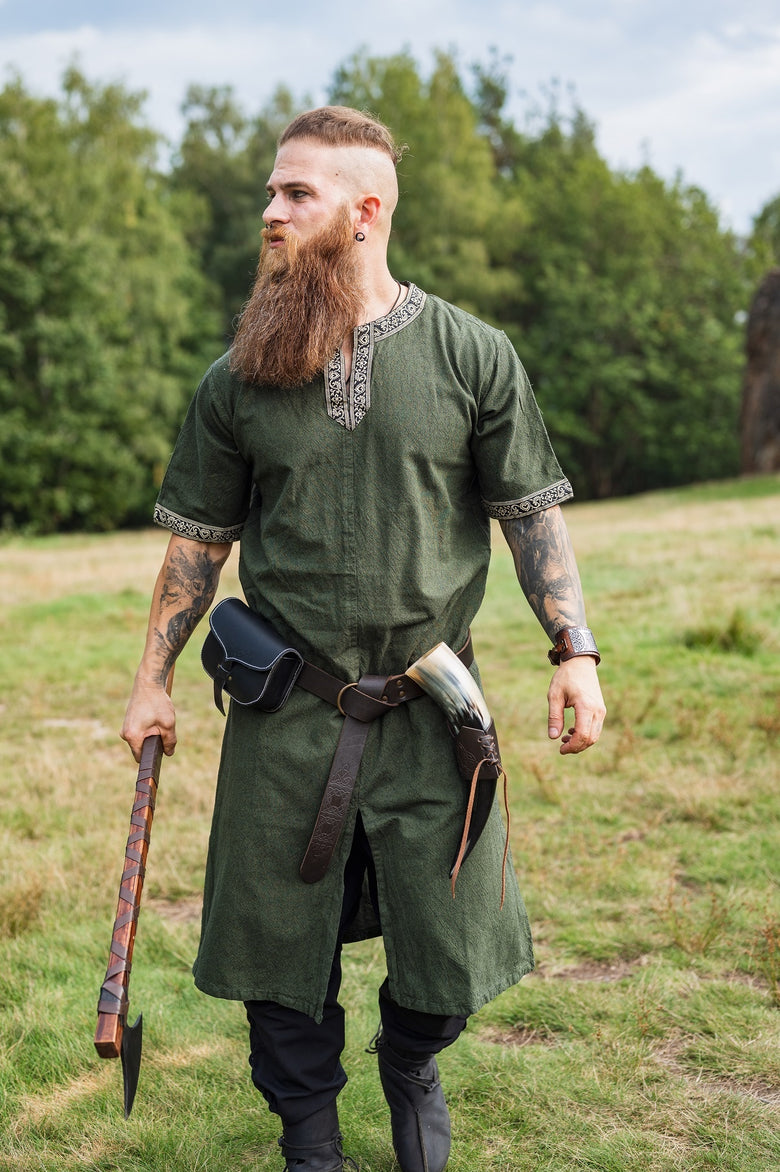 Keltische tuniek, korte mouwen, groen