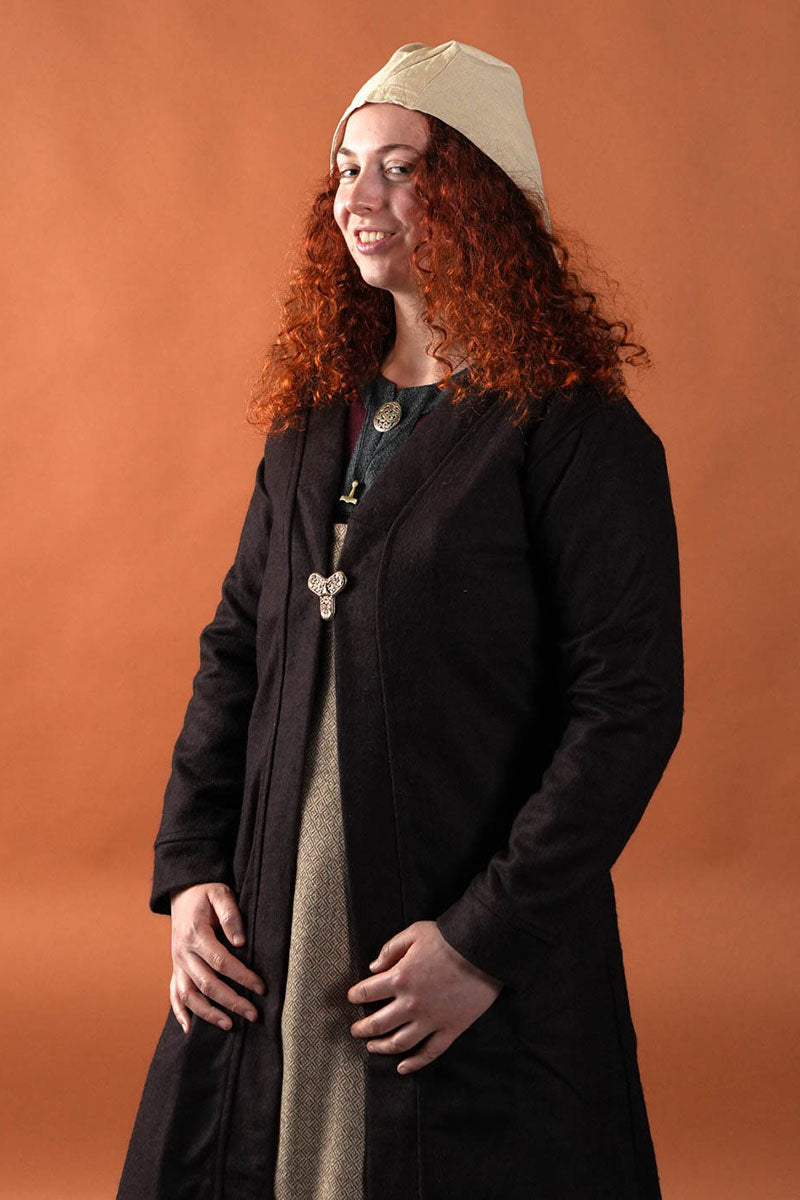 Birka-kappe Aslaug, uldblanding, brun