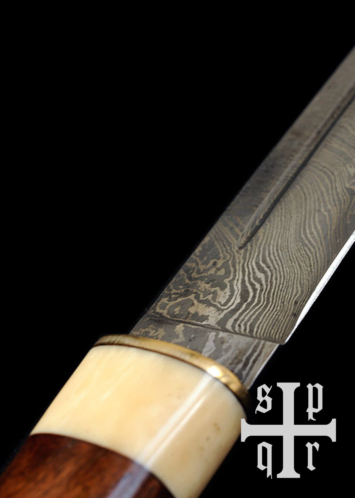 Vikingsax Wexford i damaskusstål, semi-skarp