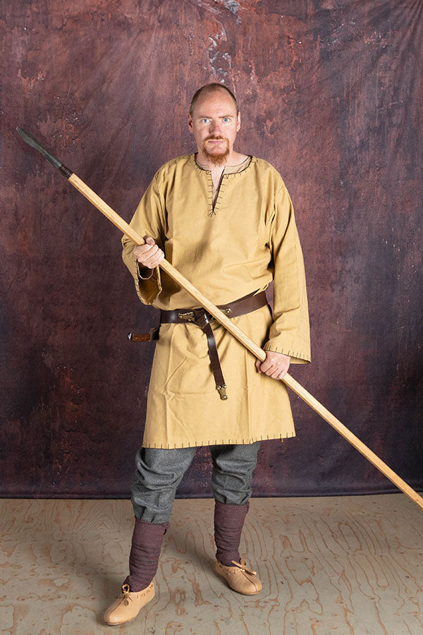 Túnica con dobladillo auténtico, marrón miel