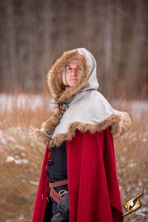 Capucha Geralt, gris, mezcla de lana