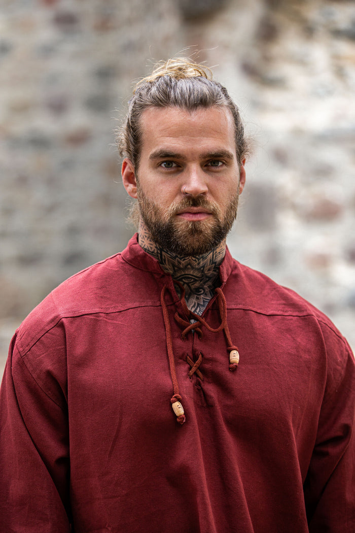 Håndvævet skjorte, rød