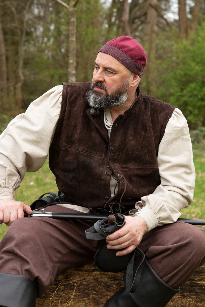 Bonnet viking Ivar, bordeaux rouge