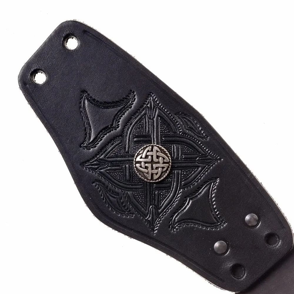 Celtic bracelet, black, leather