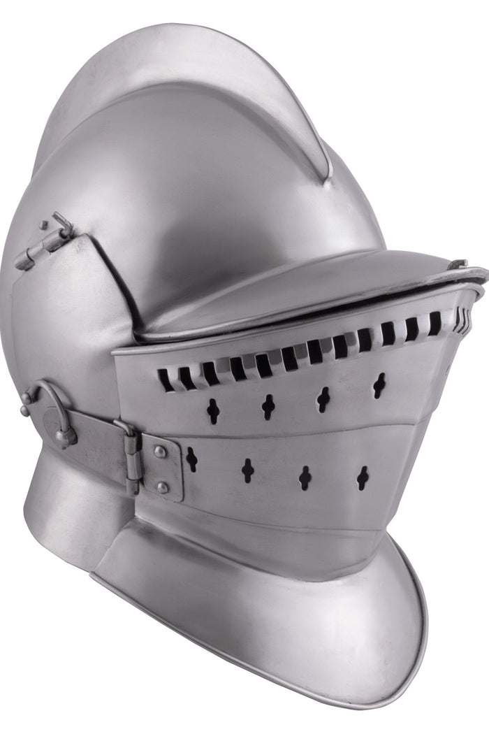 Burgonet met vizier en falling buffe, 2 mm (battle-ready)