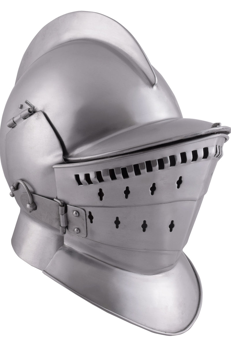 Burgonet con visor y falling buffe, 2 mm (apto para combate)