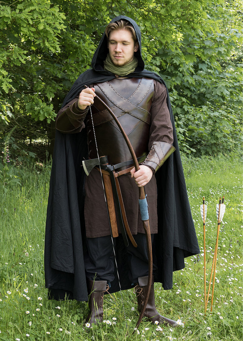 Læderbrystpanser med kors, brun