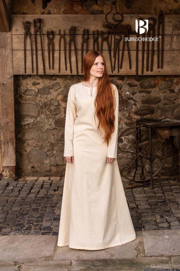 Medeltida klänning Elisa, vit