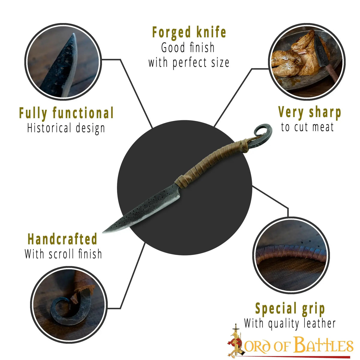 Handgefertigtes historisches Küchenmesser