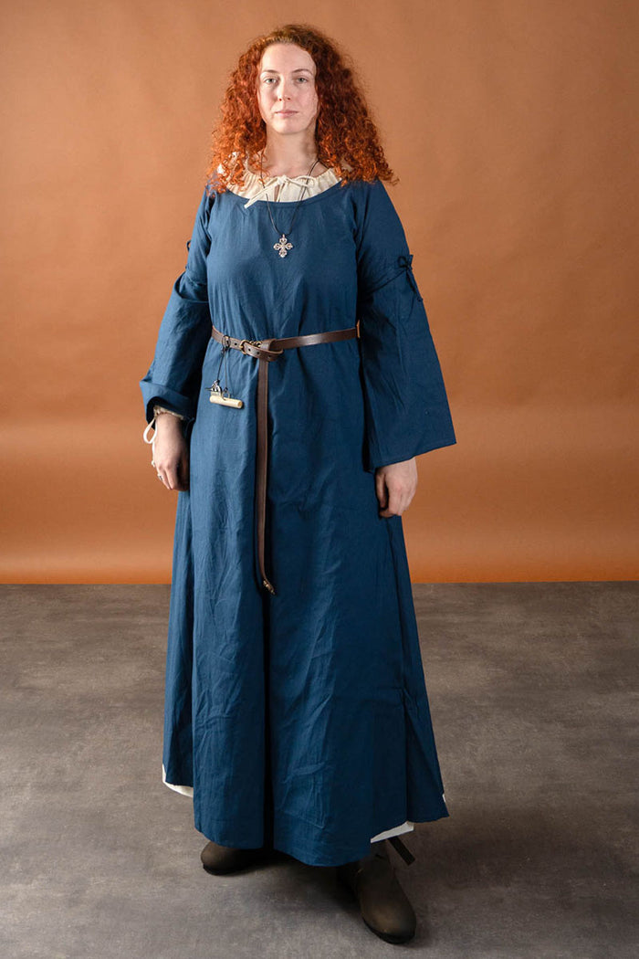 Medeltida gotisk klänning Iseult, blå