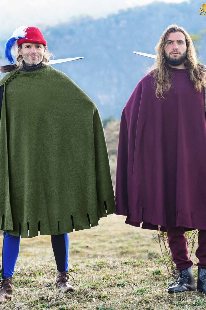 14th Century Bocksten Man cloak, wool, burgundy red