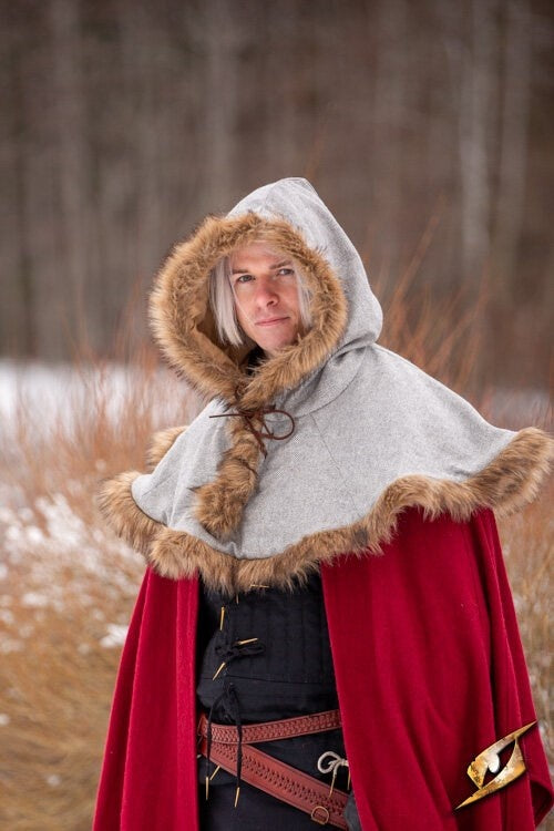 Chaperon Geralt, gris, mélange de laine