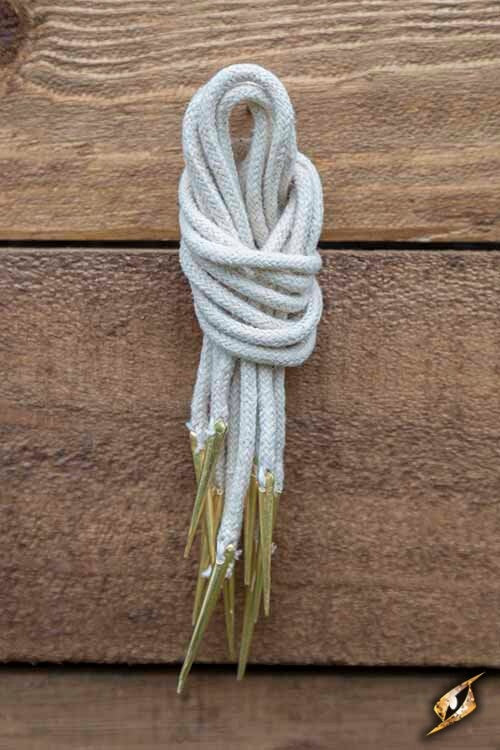 Schnürsenkel mit Aglets, Set mit 6 Stück, natur