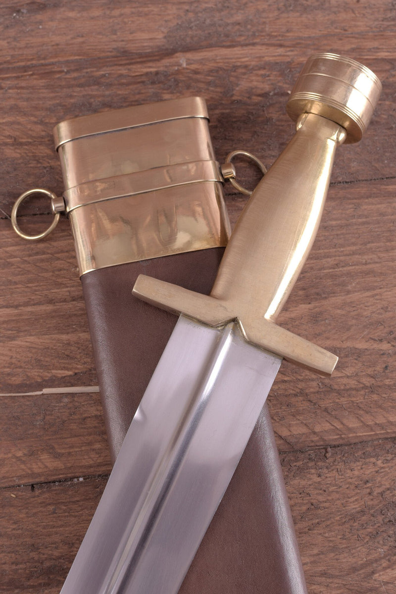 Greek xiphos with lion's scabbard, semi-sharp