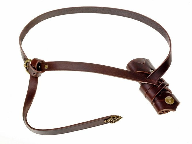 Cintura portaspada vichinga di lusso, 135 cm, marrone
