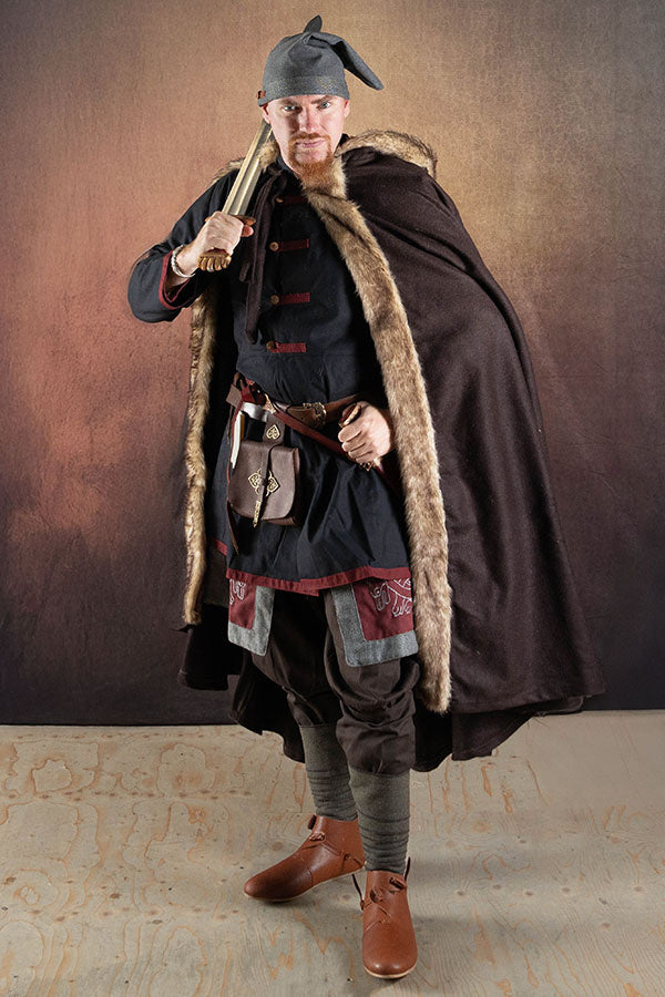 Viking cloak Fjell, brown, wool mix