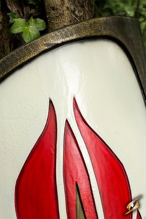 Scudo elfico LARP rosso-bianco, 120 x 55 cm
