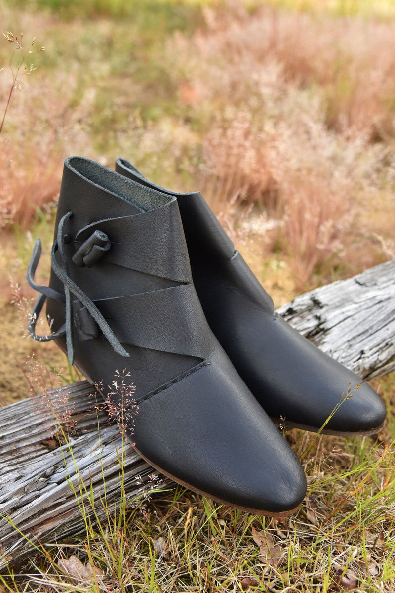 Wikinger Schuhe Jorvik mit Nägeln, schwarz