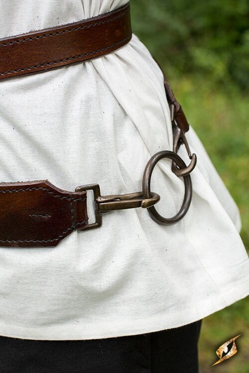 Two-part sword belt, brown
