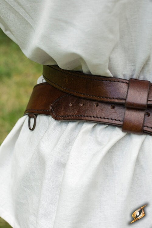 Two-part sword belt, brown