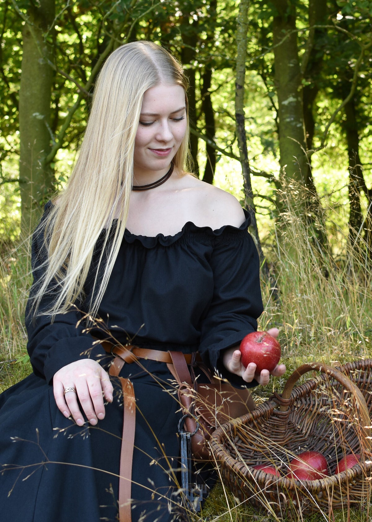 Renæssancebluse Elizabeth, sort