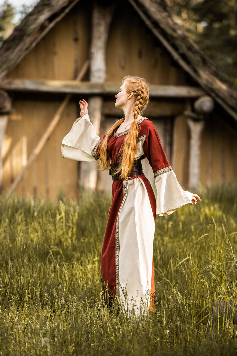 Dress Cleena cream-red