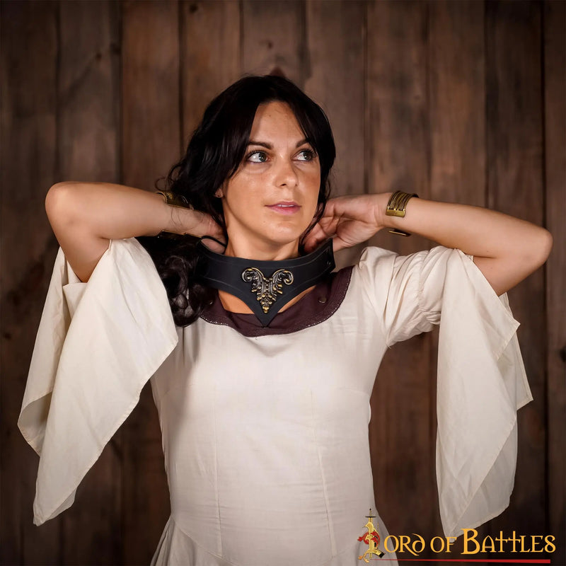 Tiara in pelle Estel, nera