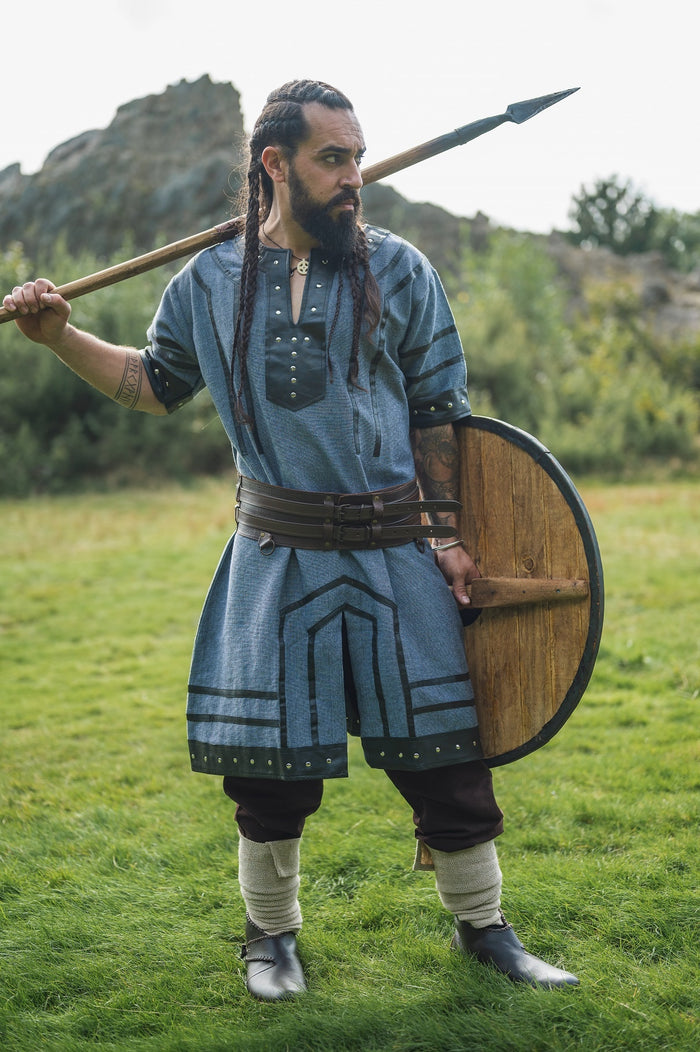 Viking tuniek Rollo, blauw-grijs