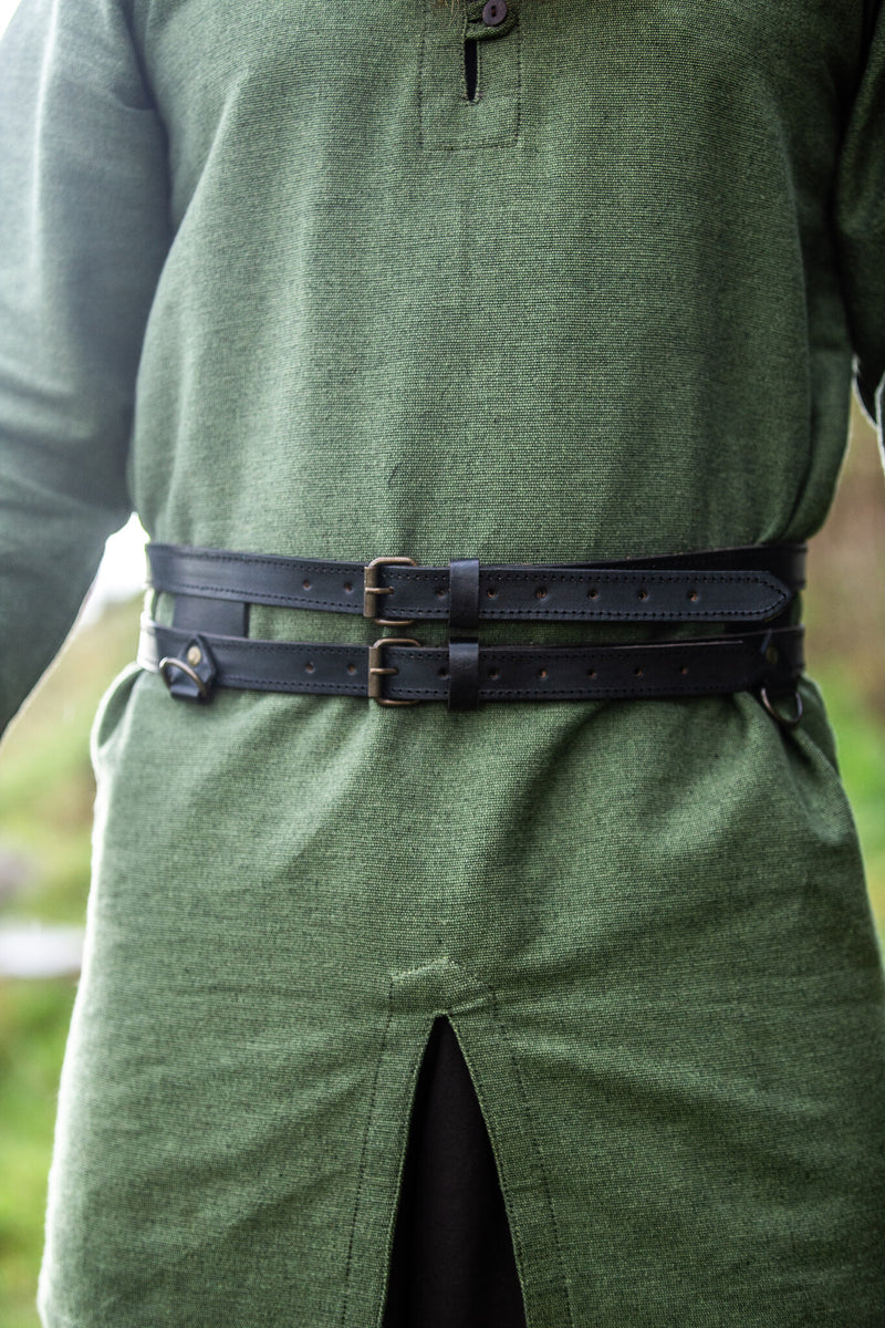 Dubbele riem Ubbe, zwart