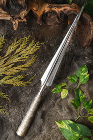 Gedecoreerde Viking werpspeerpunt, semi-scherp