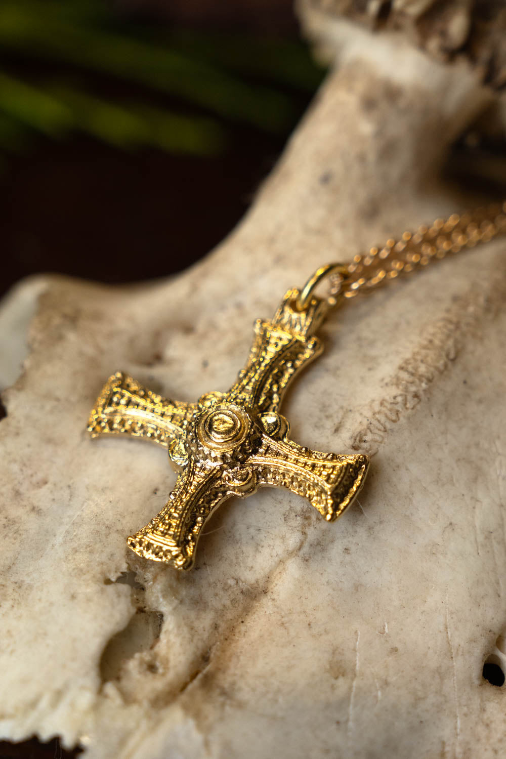 Cuthbert of Lindisfarne cross gilded pewter