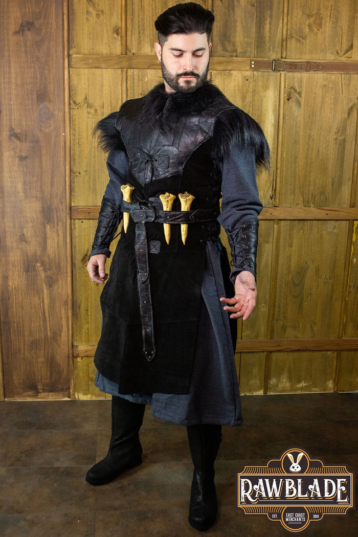 Raven læderjerkin – sort