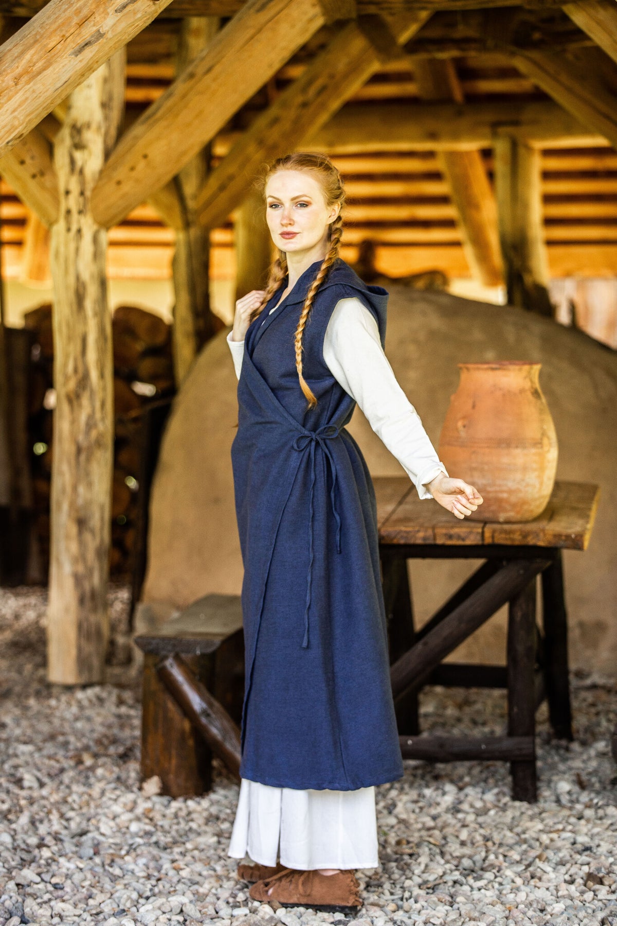 Wrap dress Thyra, blue