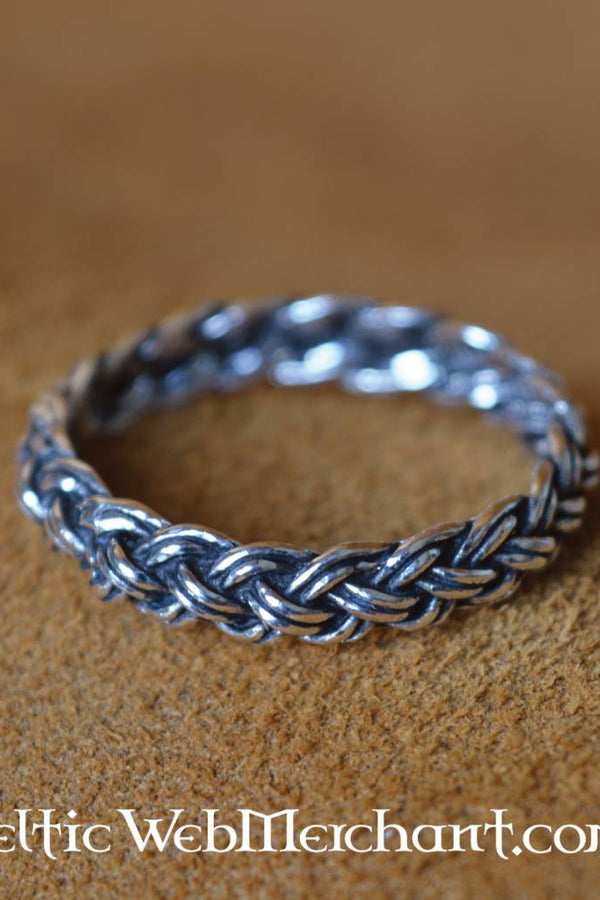 Viking ring with knot pattern, sterling silver