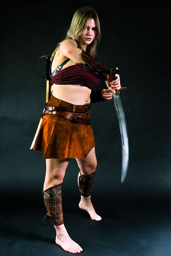 Läderkjol Nuala, brun