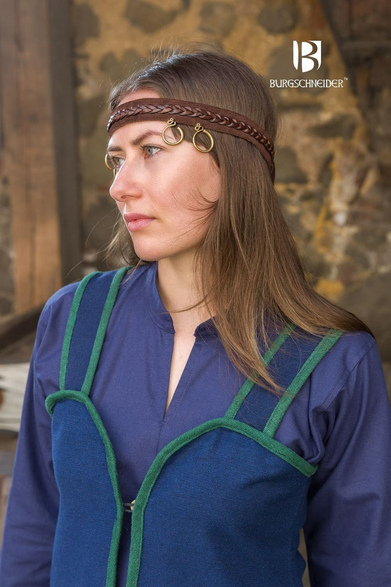 Rusvik wikińska suknia Katarzyna, niebiesko-zielona