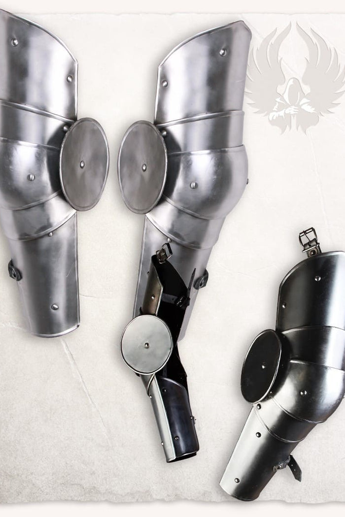 Vambraces Gustav, armpantser, zwart, 1.2 mm