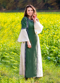 Jurk Cleena groen-wit