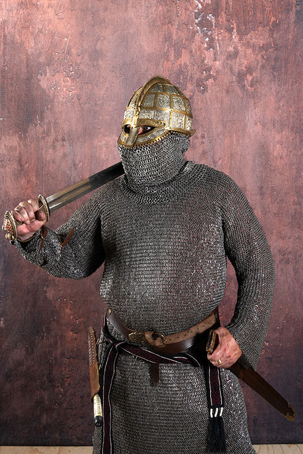 Hauberk, mixed, flat rings, round rivets, 6 mm