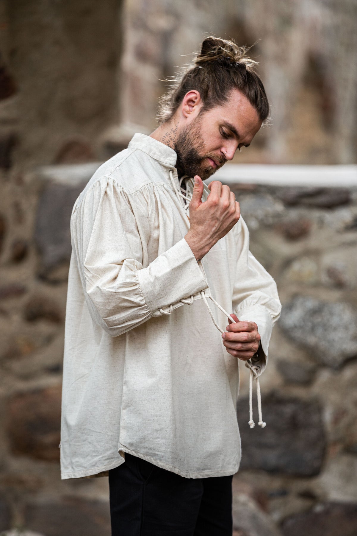 Medeltida skjorta Bernard, crème