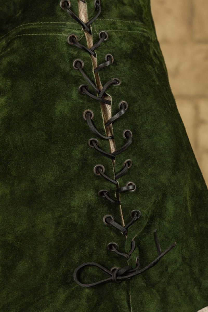Leather dress Lunette, green