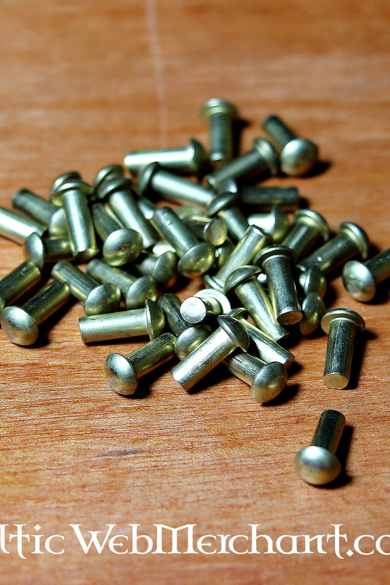 50 Messingnieten, 4 mm, kurz