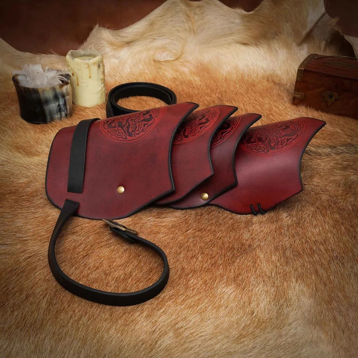 Leren pauldron Epona